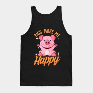 Pigs Make Me Happy Adorable Piglet Tank Top